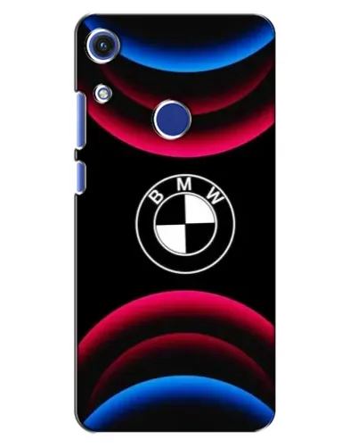 Чехол для Huawei Honor 8A с картинкой «Логотип BMW и неоновые дуги»