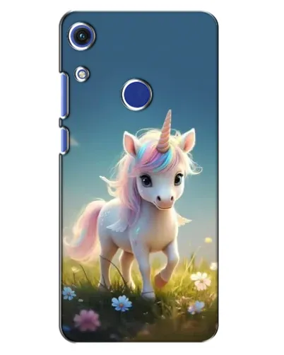 Чехол для Huawei Honor 8A с картинкой «Единорог на поляне»