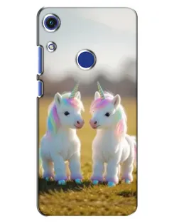 Чехол для Huawei Honor 8A с картинкой «Пара единорогов»