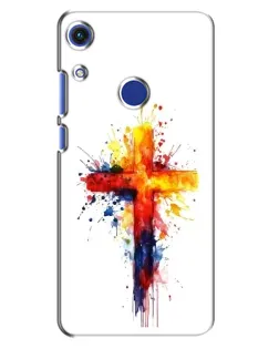 Чехол для Huawei Honor 8A с картинкой «Акварельный крест»