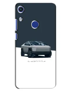Чехол для Huawei Honor 8A с картинкой «Серебристый Cybertruck Tesla»
