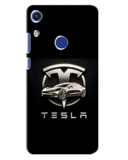 Чехол для Huawei Honor 8A с картинкой «Tesla — серебристое авто»