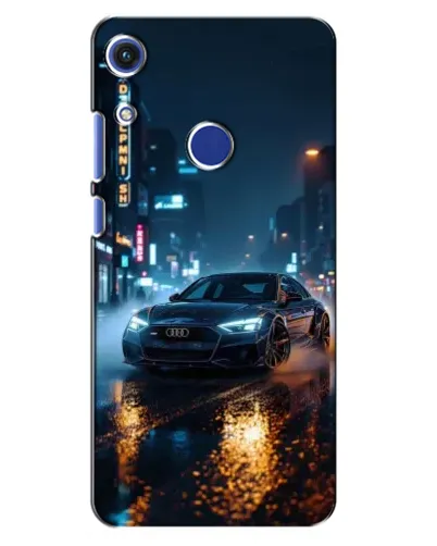 Чехол для Huawei Honor 8A с картинкой «Ночной город и Audi»