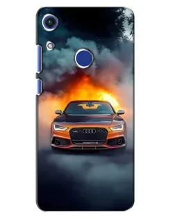 Чехол для Huawei Honor 8A с картинкой «Audi в огненном дыму»