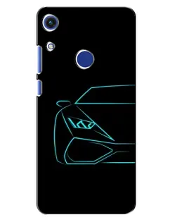 Чехол для Huawei Honor 8A с картинкой «Голубой силуэт Lamborghini»