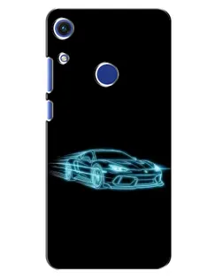 Чехол для Huawei Honor 8A с картинкой «Неоновый контур Lamborghini»