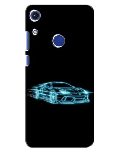 Чехол для Huawei Honor 8A с картинкой «Неоновый контур Lamborghini»