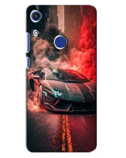 Чехол для Huawei Honor 8A с картинкой «Lamborghini красный дым»