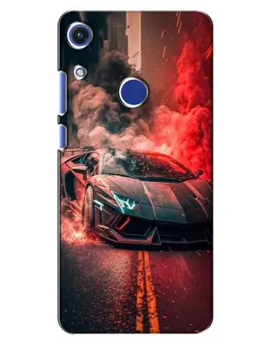 Чехол для Huawei Honor 8A с картинкой «Lamborghini красный дым»