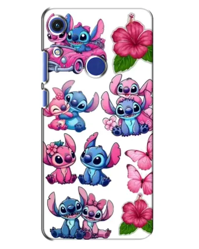 Чехол для Huawei Honor 8A с картинкой «Стикеры Stitch и Angel»