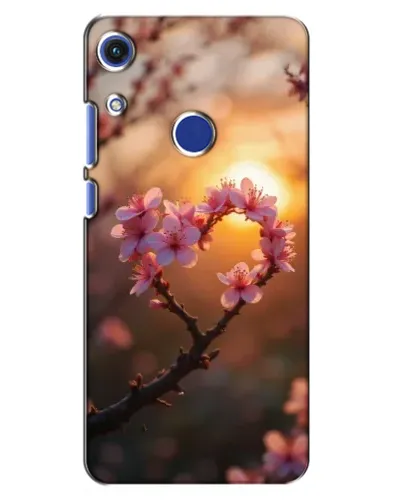 Чехол для Huawei Honor 8A с картинкой «Розовый цвет сердце на фоне заката»