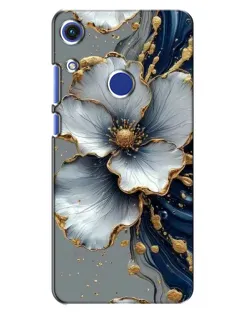 Чехол для Huawei Honor 8A с картинкой «Белый цветок и золотой флюид»