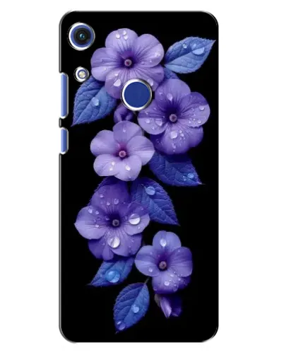 Чехол для Huawei Honor 8A с картинкой «Фиолетовые цветы с росою»