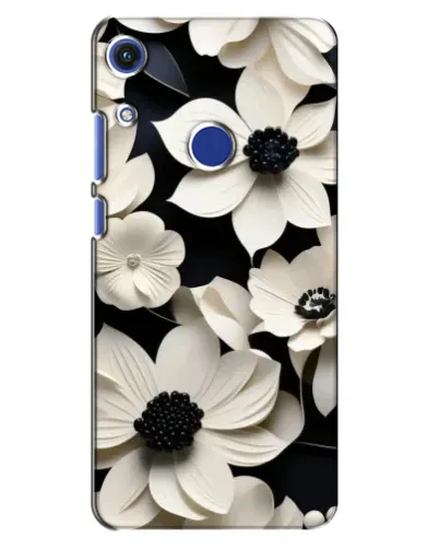 Чехол для Huawei Honor 8A с картинкой «Объемные белые цветы»