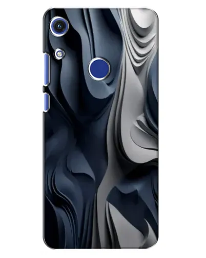 Чехол для Huawei Honor 8A с картинкой «Объемные синие складки»