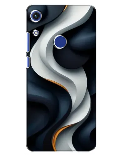 Чехол для Huawei Honor 8A с картинкой «Объемные черно-белые ленты»