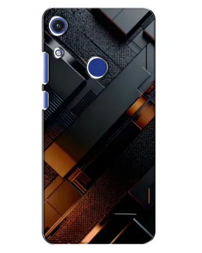 Чехол для Huawei Honor 8A с картинкой «Черные геометрические блоки»