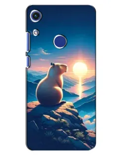 Чехол для Huawei Honor 8A с картинкой «Закат солнца с капибарой»