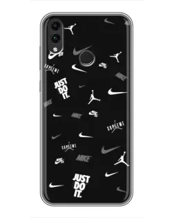 Чехол для Huawei Honor 8X с картинкой «Nike Black Pattern»