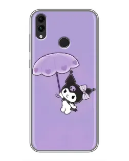 Чехол для Huawei Honor 8X с картинкой «Kuromi с зонтиком»