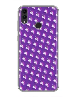 Чехол для Huawei Honor 8X с картинкой «Единороги на фиолетовом»