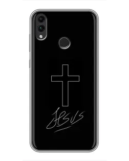 Чехол для Huawei Honor 8X с картинкой «Графический крест Jesus»