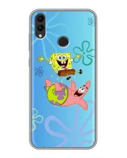 Чехол для Huawei Honor 8X с картинкой «Спанч Боб и Патрик»