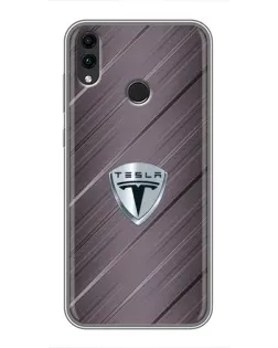 Чехол для Huawei Honor 8X с картинкой «Металлическая текстура Tesla»