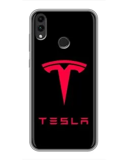 Чехол для Huawei Honor 8X с картинкой «Tesla Red Logo»