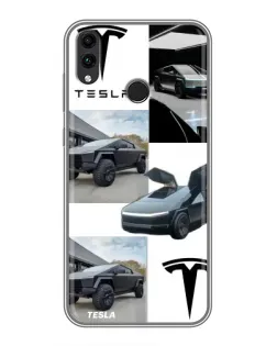 Чехол для Huawei Honor 8X с картинкой «Коллаж Cybertruck Tesla»