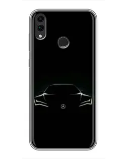 Чехол для Huawei Honor 8X с картинкой «Mercedes — силуэт авто»