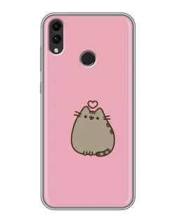 Чехол для Huawei Honor 8X с картинкой «Pusheen сердце»