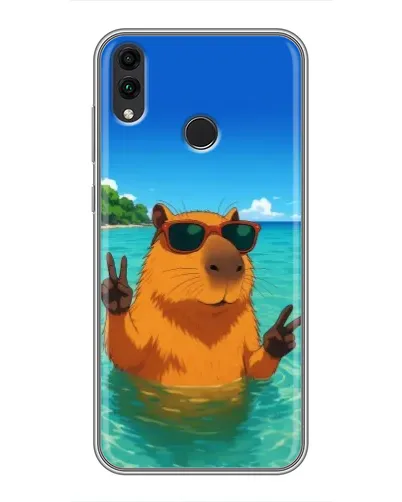 Чехол для Huawei Honor 8X с картинкой «Морская капибара»