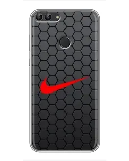 Чехол для Huawei Honor 9 Lite с картинкой «Nike — карбоновая сетка»