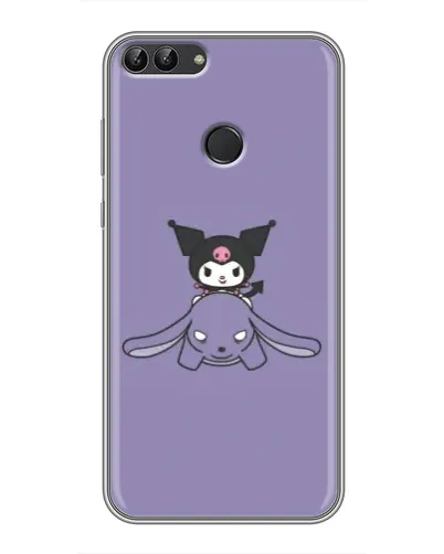 Чехол для Huawei Honor 9 Lite с картинкой «Kuromi на лиловом фоне»
