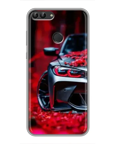 Чохол для Huawei Honor 9 Lite з картинкою «Спортивна BMW та квіти»