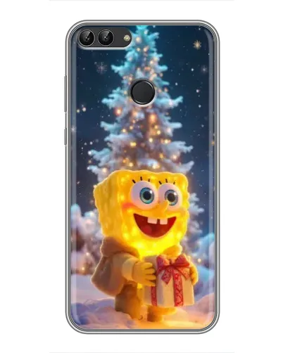 Чехол для Huawei Honor 9 Lite с картинкой «Рождественский Спанч Боб»