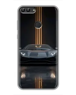 Чохол для Huawei Honor 9 Lite з картинкою «Lamborghini золоті лінії»