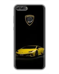Чохол для Huawei Honor 9 Lite з картинкою «Lamborghini жовтий акцент»