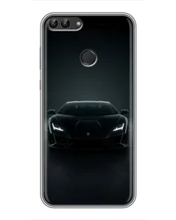 Чохол для Huawei Honor 9 Lite з картинкою «Чорний Lamborghini Aventador»