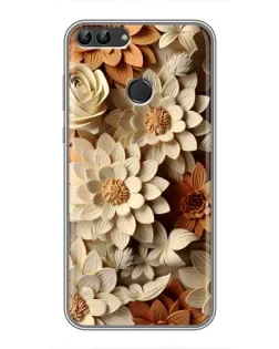 Чохол для Huawei Honor 9 Lite з картинкою «Бежевий флористичний декор»