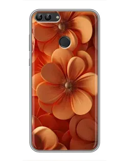 Чохол для Huawei Honor 9 Lite з картинкою «Помаранчева макро квітка»