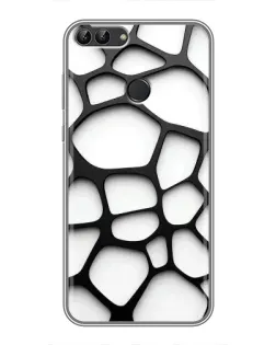 Чохол для Huawei Honor 9 Lite з картинкою «Біла об'ємна сітка»