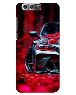 Чохол для Huawei Honor 9 (Glory 9, STF) з картинкою «Спортивна BMW та квіти»