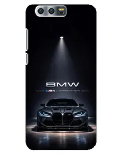 Чехол для Huawei Honor 9 (Glory 9, STF) с картинкой «BMW сквозь ночной город»