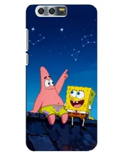 Чохол для Huawei Honor 9 (Glory 9, STF) з картинкою «Губка Боб та Патрік вночі»