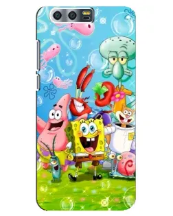 Чехол для Huawei Honor 9 (Glory 9, STF) с картинкой «Губка Боб и друзья»