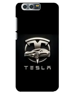 Чохол для Huawei Honor 9 (Glory 9, STF) з картинкою «Tesla — срібне авто»
