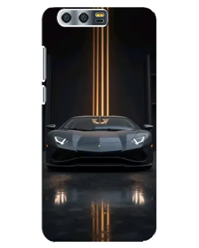 Чехол для Huawei Honor 9 (Glory 9, STF) с картинкой «Lamborghini золотые линии»