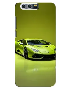 Чехол для Huawei Honor 9 (Glory 9, STF) с картинкой «Салатовый Lamborghini Huracan»